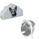 Mastiff Napkin Holder, Porcelain by Rosalinde