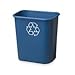 Rubbermaid(R) Deskside "We Recycle" Container, 7 Gallons, 14 1/4"H x 15"W x 10 1/4"D, Blue