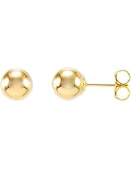 12mm -14K Yellow Bright Finish Gold Ball Post Earrings