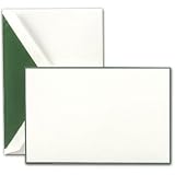 Hunter Green Bordered White Printable Correspondence Cards