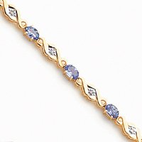 14k Tanzanite and Diamond Bracelet by JewelryWeb