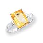 Sterling Silver Citrine Ring - Size 7 - JewelryWeb