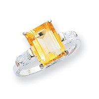 Buy Sterling Silver Citrine ring - Size 8 by JewelryWeb