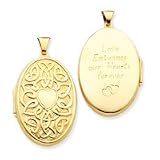 14k Celtic Heart 38mm Oval Locket