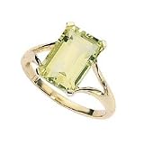 Image of 9ct Yellow Gold Ring Set With A Large Lemon Coloured Quartz Stone.