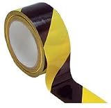 BLACK & YELLOW SAFETY FLOOR TAPE 2'' X 36 YARD ROLL