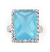 Jewelry : BLUE MILKY RECTANGLE STONE RING