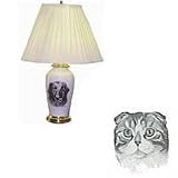 Porcelain Lamp with Scottish Fold Cat
