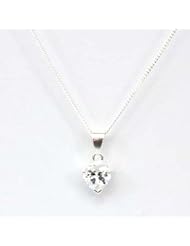 The Olivia Collection Sterling Silver Clear 6mm Cz Heart Pendant On 18" Chain