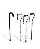 ^Adjustable Aluminum Cane - Offset Handle Aluminum Cane With Wrist Strap - Black Min.Order is 1 CS ( 6 Each / Case; )