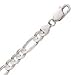 14k White Gold 24 Inch X 6.0 mm Figaro Chain Necklace