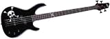 Squier® MB-4 Skull and Crossbones Bass (Special Edition) - Black Metallic - Rosewood 4-string Electric Bass