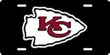Kansas City Chiefs Laser Cut Black License Plate