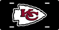 Kansas City Chiefs Laser Cut Black License Plate - SET OF 6 - Sports Merchandise