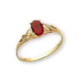14K Yellow Gold Teens July Birthstone Ring - Size 5