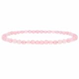 Genuine Rose Quartz Stone 4mm Bead Beaded Stretch Bracelet
