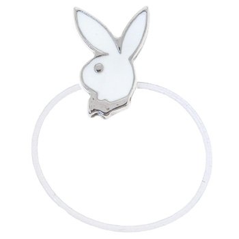 Playboy Bunny White Enamel Rabbit Head Illusion Toe Ring