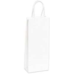 White Paper Shopping Bags, 5-1/4inch W x 3-1/4inch D x 13inch H