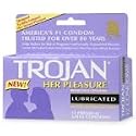 Trojan Her Pleasure Latex Condoms, Lubricated, 12-Count Boxes (Pack of 3)