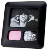 Plastic Black Photo Frame (No-Edge) - For 3 Pictures.