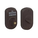 Schlage BE365613 Plymouth Electronic Deadbolt Oil Rubbed Bronze