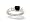 14K White Gold Genuine Square Black Onyx and Diamond 3-Stone Ring - Size 4