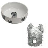 Briard Paw Print Bowl, Porcelain by Rosalinde (7' x 2.5' deep)