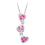 10kt. White Gold, Created Pink Sapphire & Diamond Pendant