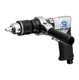 信濃機販 エアードリル SI5305-8A正逆回転式 / 高級ドリルチャック付 / ハンドル付穴あけ能力:13mm