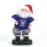 New York Giants 12" Animated Rock and Roll Santa - NFL Football