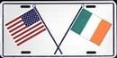 Ireland USA Cross Flags License Plate