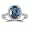 0.24 Cts Diamond & 2.03 Cts London Blue Topaz Ring in 18K White Gold-3.0