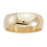 10K Yellow Gold 7mm Domed Comfort Fit Wedding Band Ring (Sizes 8 1/2 to 13). BENCHMARK