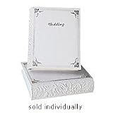 Pioneer WES-246, 4 x 6 Book Style Italian Embossed White Leatherette Wedding Photo Album, Holds 208 Photos