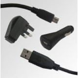 ASTWOOD COMBINATION USB MAINS CAR TRAVEL CHARGER MOBILE PHONE ADAPTER PACK FOR MOTOROLA RAZR V3i W375 KRZR K1 L6 PHONES
