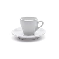 Milano White Espresso Cups w/ Saucers