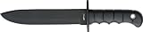 MTech Knives 092 Fixed Blade Knife with Finger Grooved Black Rubber Handles