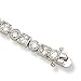Antique style with alternating square and circle bezel set clear CZ Solid Sterling Silver 7 1/4 Bracelet