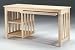 International Concepts solid wood unfinished computer desk with pull-out tray
