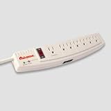 7-Outlet aSurge Protector Strip, 6 Standard Outlets 1 Transformer Spaced Outlet. EA