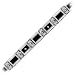 Men's Stainless Steel Fashion Bracelet with Black Enamel & Diamond Accents