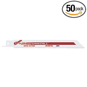 Milwaukee 48016184 6-Inch 18-TPI Super Sawzall Blades, 50-Pack