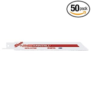 Milwaukee 48016184 6-Inch 18-TPI Super Sawzall Blades, 50-Pack by Milwaukee