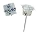 Sterling Silver 1.0 Carat Size Square (princess) Cut Cubic Zirconia Stud Earrings
