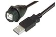USB Cable, Waterproof Type B Female - Standard Type A Male, 5.0m