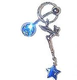 .925 sterling silver fairy with cat's eye star belly button ring 5/16'