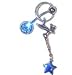 Jewelry : .925 sterling silver fairy with cat's eye star belly button ring 5/16"