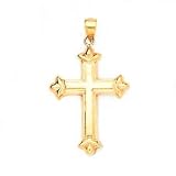 14K CROSS PENDANT FITS 3MM