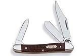 CASE MEDIUM STOCKMAN TRU SHARP BLADES-CLIP,SPEY,PENHandle: Jigged Brown Syn. w/Case Shiel / Closed Length: 3-3/8