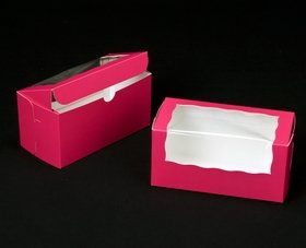 Dress My Cupcake Double Standard Pink Cupcake Box and Holder (With Window), Set of 100 - Holder, Box, Carrier, Display